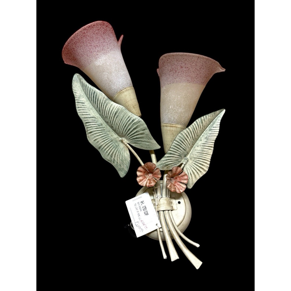Vintage Italian Calla Lily Wall Sconce New Old Stock Euro Lamp Art Rossana 0750